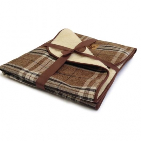 Large Brown Tartan Throw - Danish Design Newton Truffle139 X 124cm